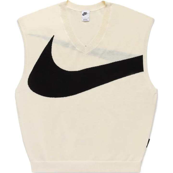 Nike Nike Vests Men's Ivory V Neck Moderate Knitted Fabric