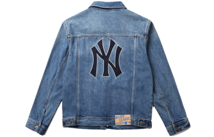 MLB MLB Denim Jackets Unisex Blue Lapel Moderate Straight Fit