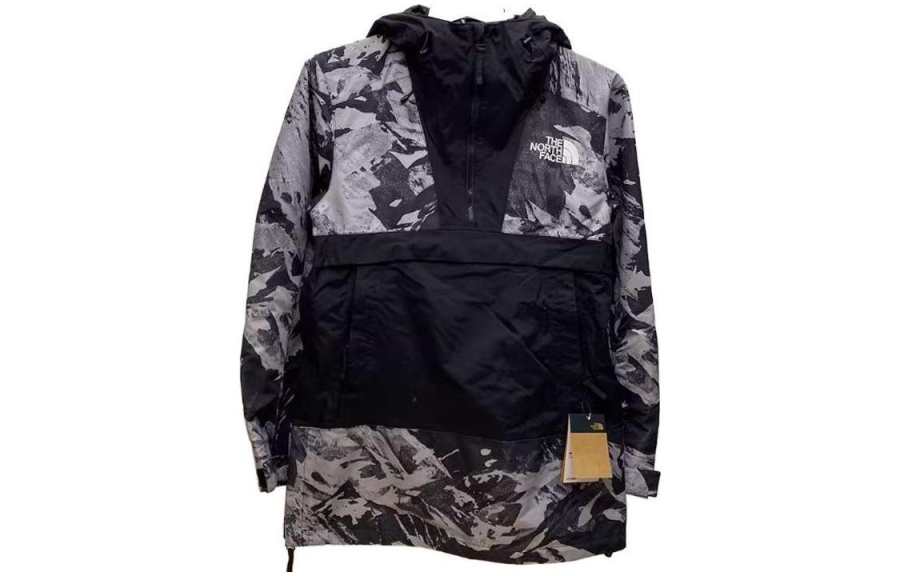 THE NORTH FACE Waterproof And Breathable Windbreaker Jacket Men's Black Gray