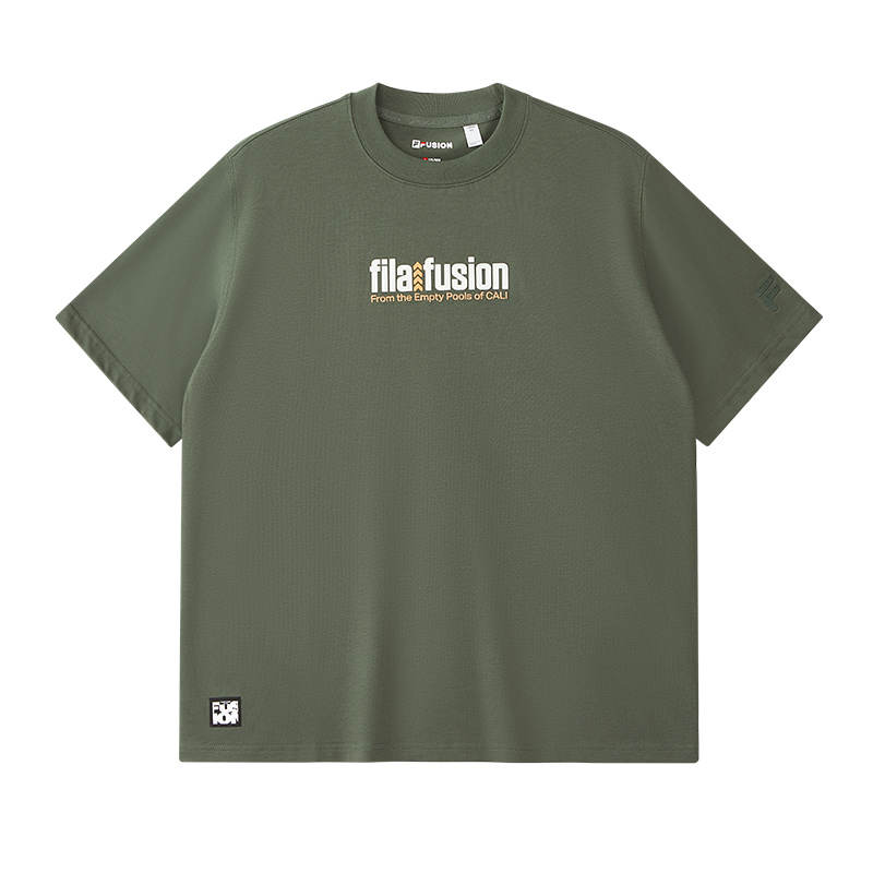 FILA FUSION T Shirts Men's Crab Shell Gray Crew Neck