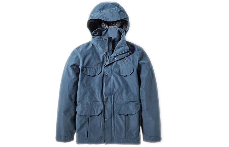 THE NORTH FACE Windbreaker Jackets Men's Blue Hooded Moderate