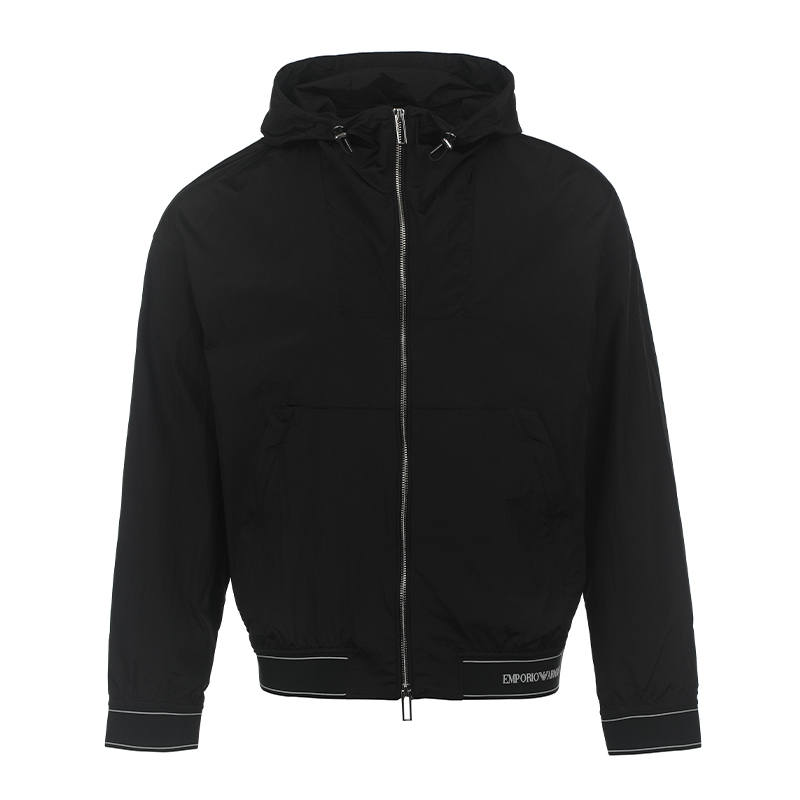 EMPORIO ARMANI Jackets Men's Black Hooded Moderate Other