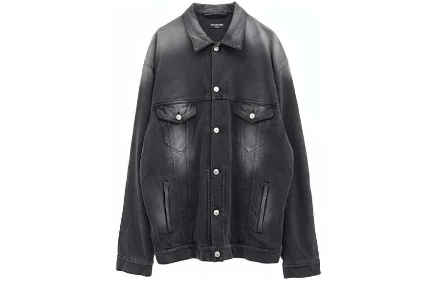 Balenciaga Denim Jacket Loose Fit Men's Black