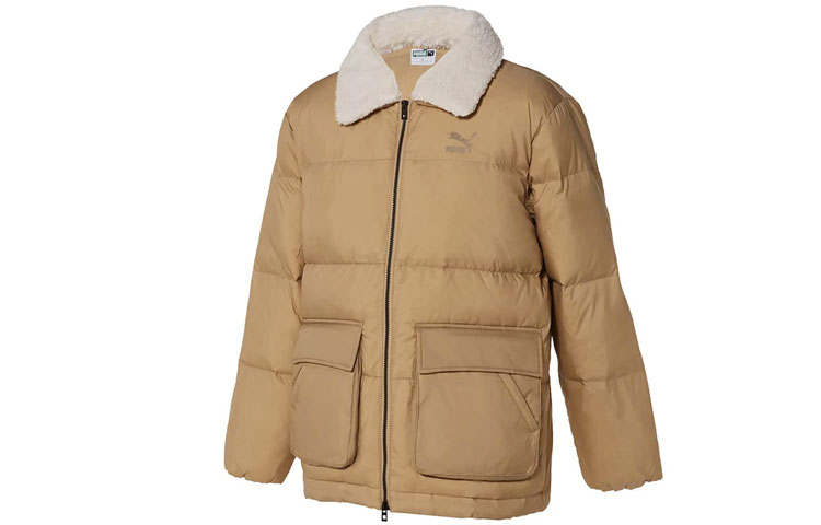 PUMA PUMA Down Jackets Unisex Light Coffee Lapel Moderate Other