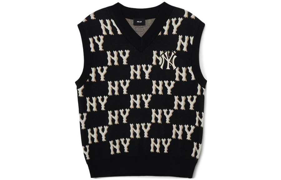 MLB New York Yankees Vests Unisex Black V Neck Moderate Other