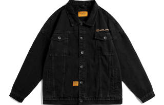 33TH Denim Jackets Unisex Lapel Moderate Straight Fit