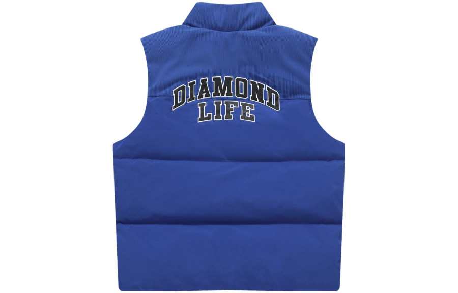 FILA FUSION Down Vests Men's Suguir Blue Stand Collar Moderate Other