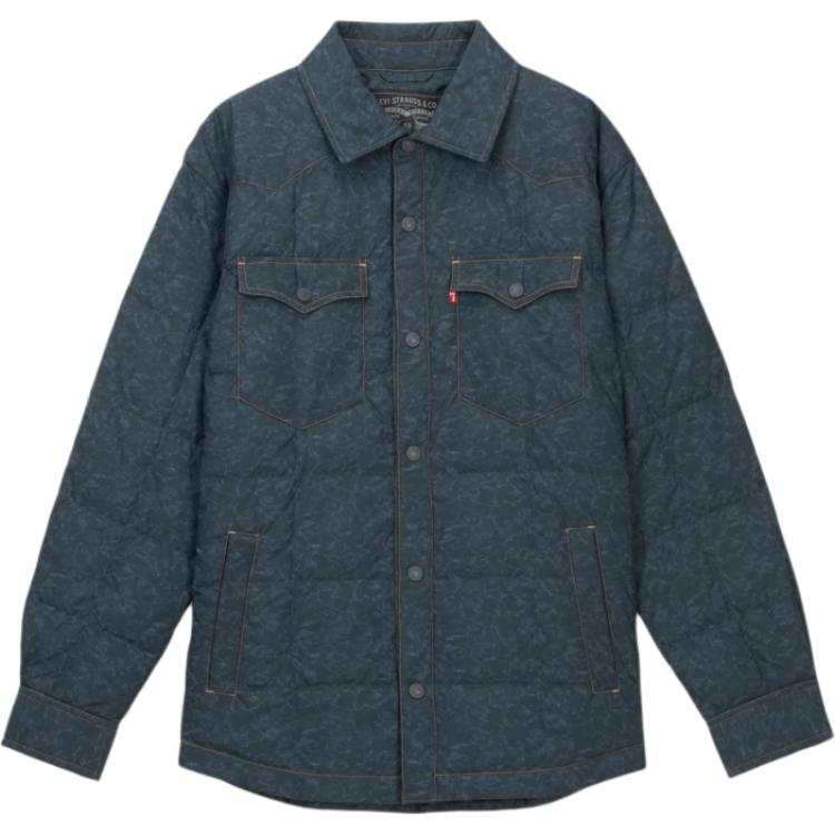 Levis Levis Down Jackets Men's Dark Black Blue Lapel Moderate