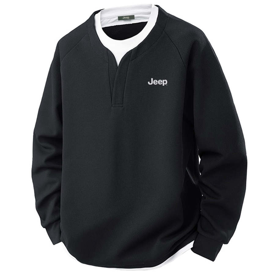 Jeep Sweatshirts Unisex Crew Neck Moderate Mock Two Piece