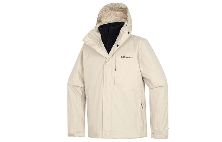 Columbia Outdoor Hiking Waterproof, Windproof, Abrasion Resistant, Thermal Windbreaker Jacket Men's Beige