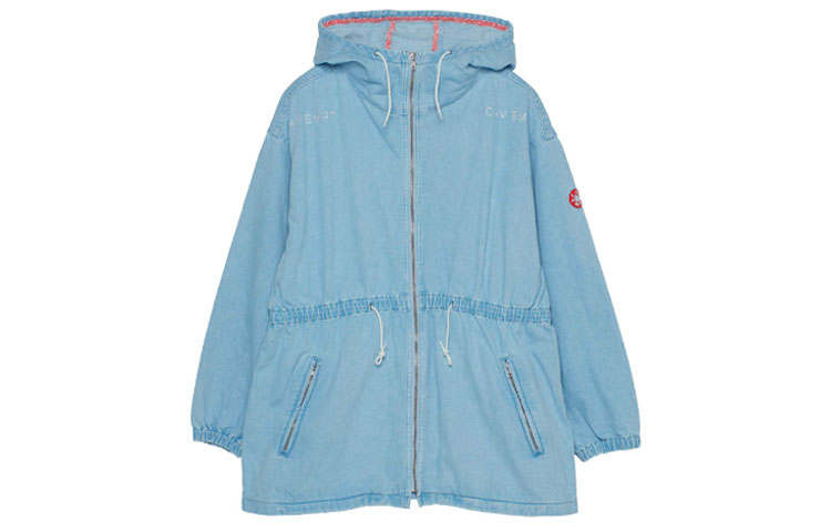 Cav Empt Denim Jackets Unisex Blue Hooded Moderate Straight Fit