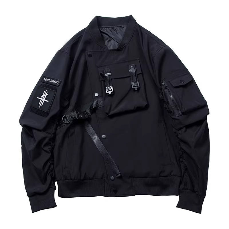 AOGZ Jackets Unisex Black V Neck Moderate