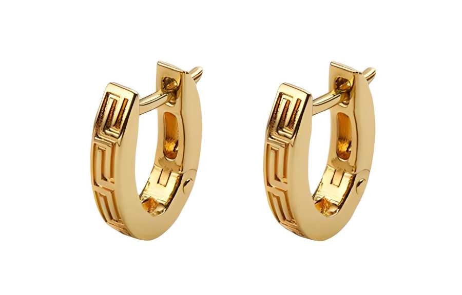 VERSACE VERSACE Greca-embossed Hoop Earrings