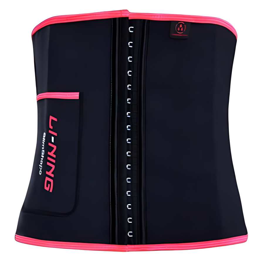 Li-Ning Li Ning Brand Logo Elastane Sports Belts Women's Black Pink Width 26 29cm