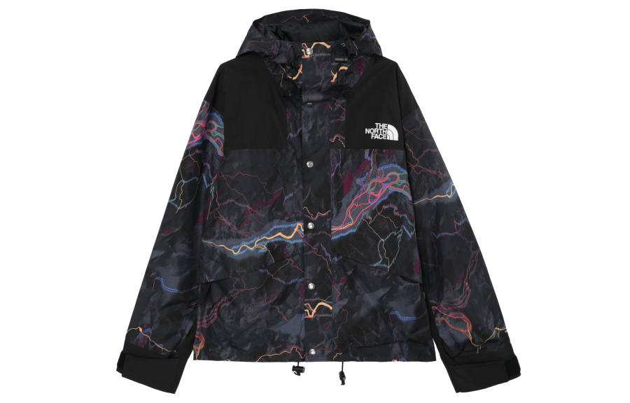 THE NORTH FACE Mountain Windbreaker Jackets Men's Black Hooded Moderate