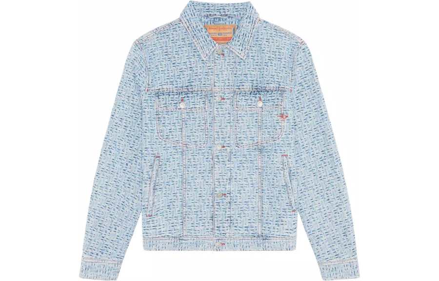 DIESEL DIESEL Geometric-print Denim Jacket