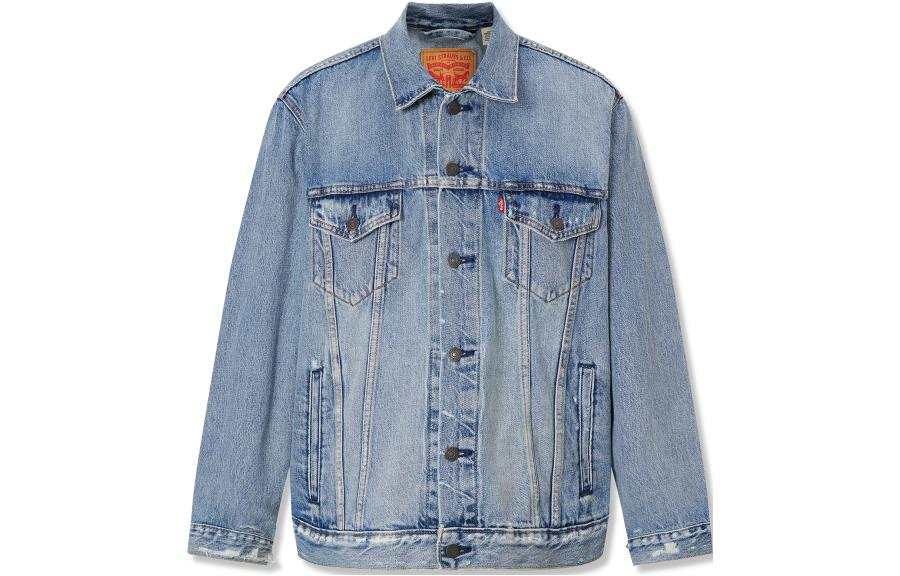 Levis Levis Denim Jackets Men's Blue Lapel Moderate Straight Fit