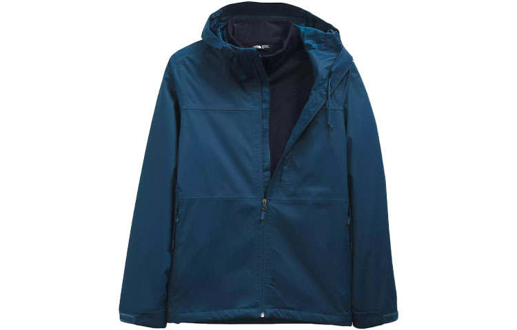 THE NORTH FACE Windbreaker Jackets Men's Marine Blue Hooded Thickened And Fleece Lined