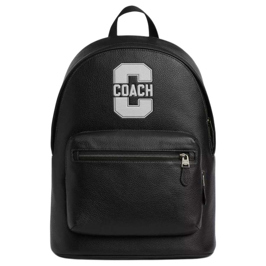 COACH COACH Pebbled Leather Backpack Large Men's Black