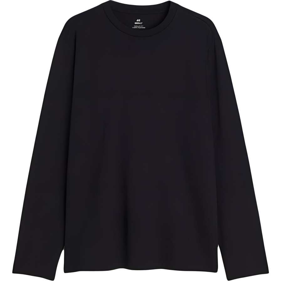 H&M T Shirts Men's Black Crew Neck Moderate Straight Fit