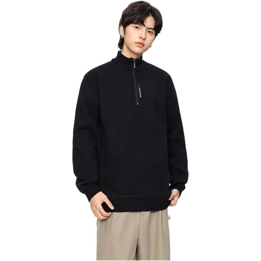 BALENO Knitwear Men's Stand Collar Thickened And Fleece Lined