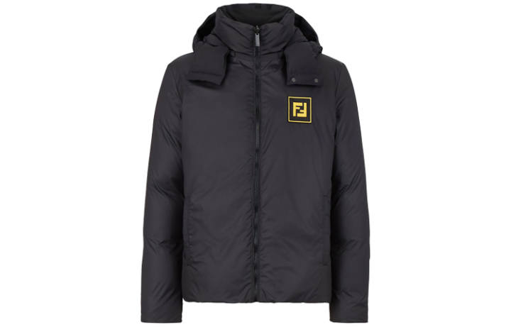 FENDI FENDI Down Jackets Men's Black Hooded Moderate