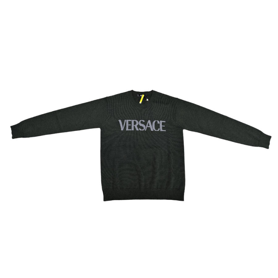 VERSACE Knitwear Men's Green Crew Neck Moderate Other