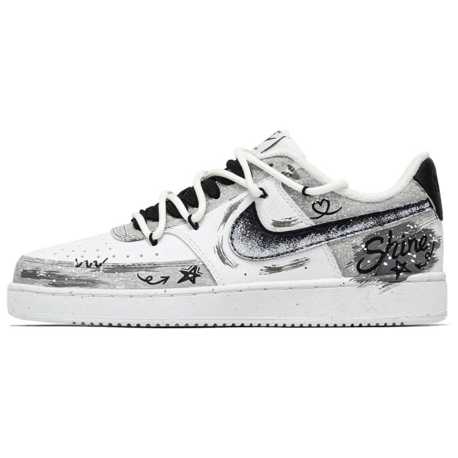 Nike Nike Court Vision 1 Fantasy, Sparkling Star Trails Anti Slip Wear Resistant Low Top Skateboard Shoes Men's Gray