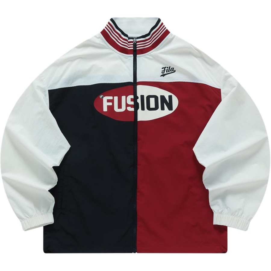 FILA FUSION Jackets & Coats Men's Ivory Maroon