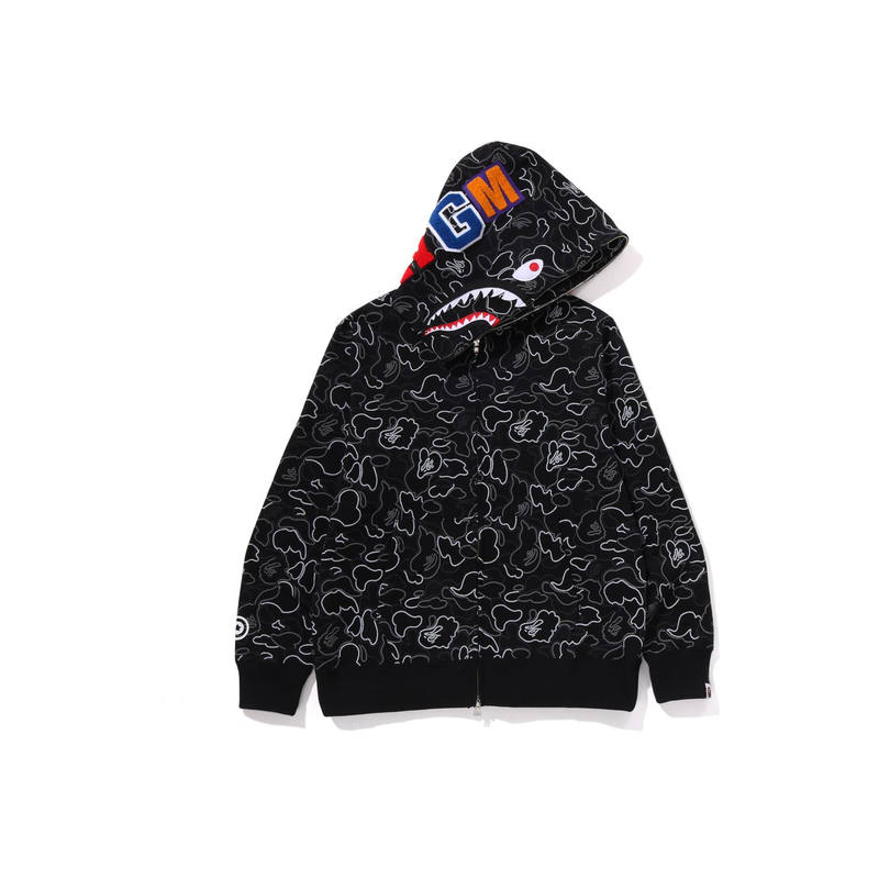A BATHING APE Bape Neon Camo Shark Full Zip Hoodie