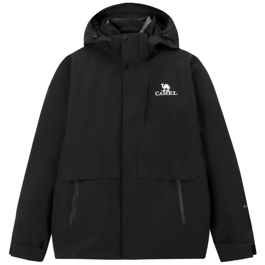 CAMEL All weather Outdoor Hiking Windbreaker Jacket Men's Phantom Black