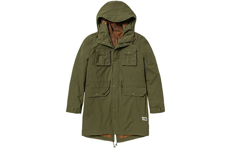 THE NORTH FACE Windbreaker Jackets Men's Green Hooded Moderate
