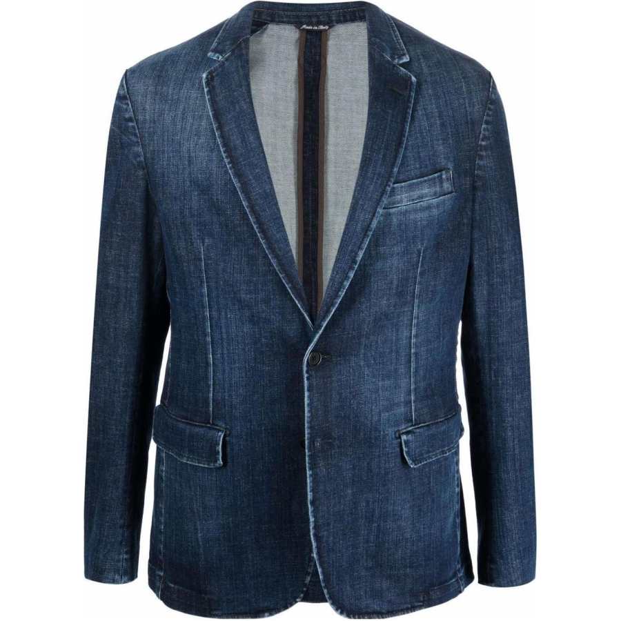 PHILIPP PLEIN SS23 Business Suit Coat Men's Navy Blue