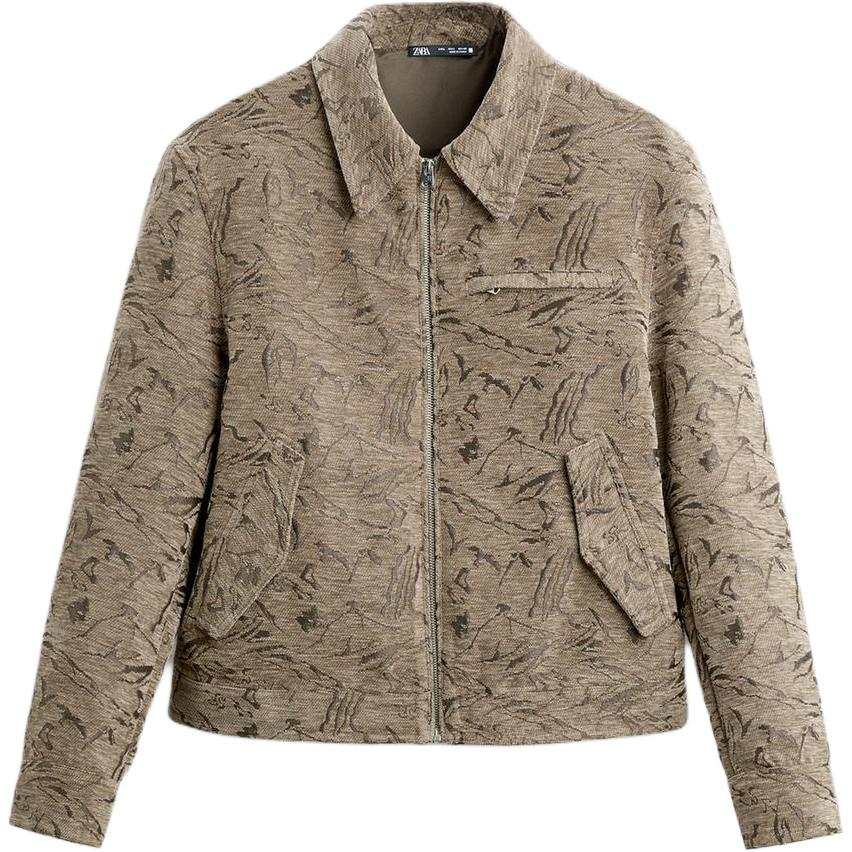 ZARA ZARA Jackets Men's Beige Lapel Moderate Other