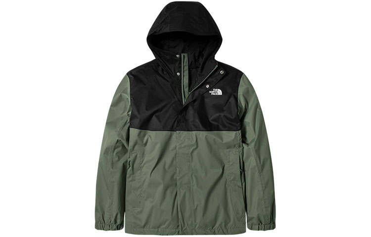 THE NORTH FACE Windbreaker Jackets Men's Black Green Multicolor Hooded Moderate