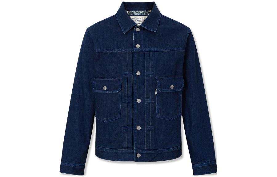 Levis Levis Denim Jackets Men's Dark Blue Lapel Moderate Other