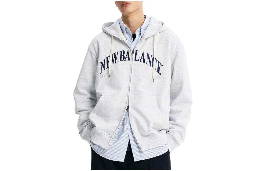 New Balance New Balance Uni Heritage Zipper Hood Semi Loose Jackets & Coats Men's Light Gray