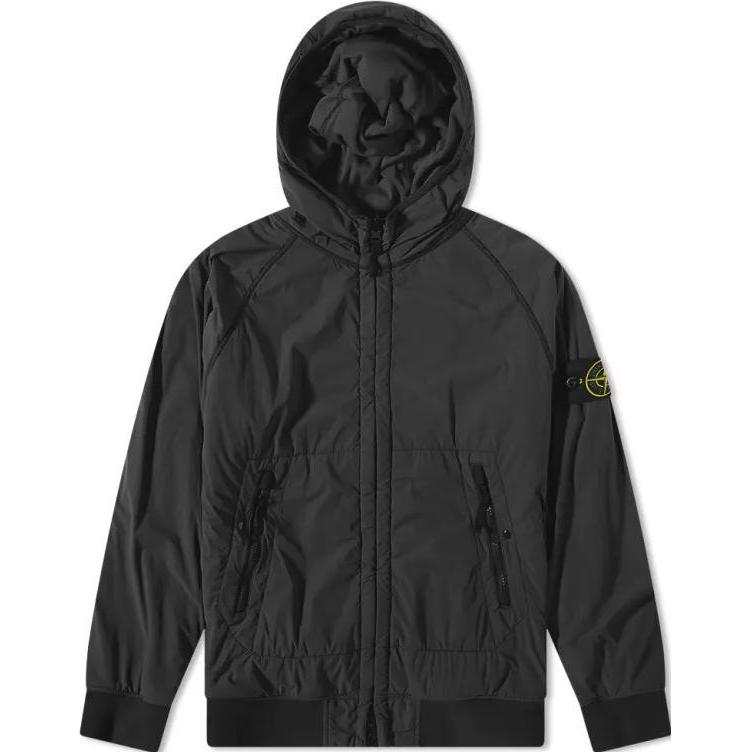 STONE ISLAND Jackets Men's Black Hooded Non Detachable Moderate Other