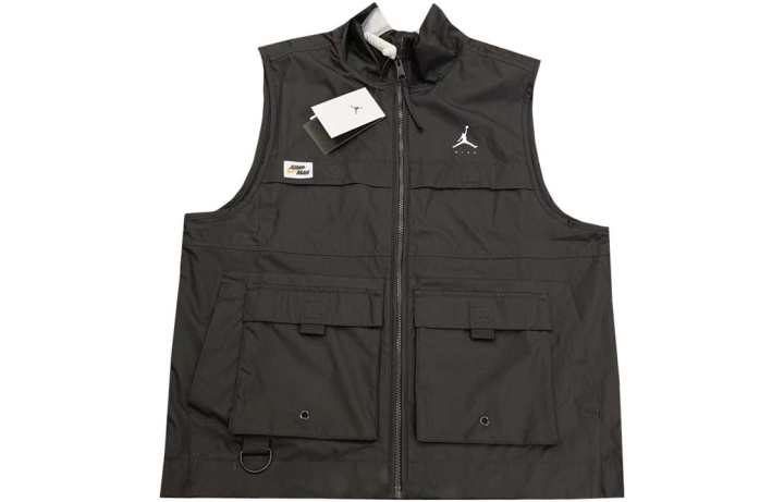 Jordan Jordan Vests Men's Black Stand Collar Moderate Workwear