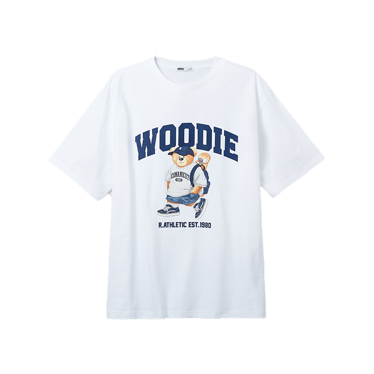 SPAO T Shirts Men's Crew Neck Moderate Straight Fit