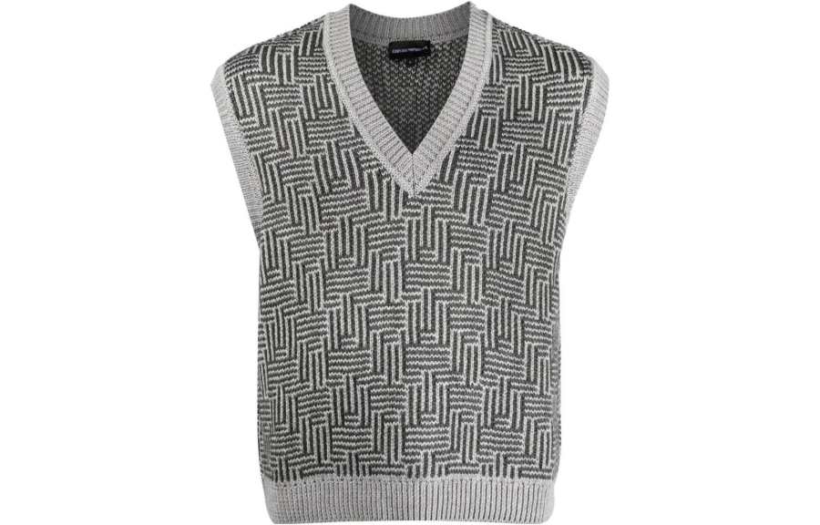 EMPORIO ARMANI 【Previous Season】geometric-knit jumper vest