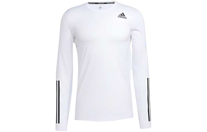Adidas Adidas T Shirts Men's White Crew Neck Moderate Straight Fit