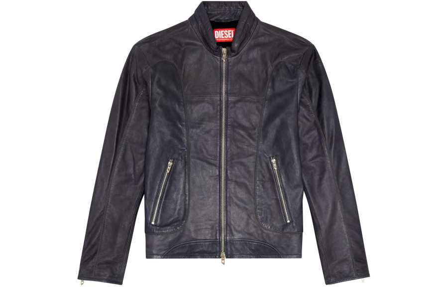 DIESEL DIESEL L Krix Leather Biker Jacket With Piping
