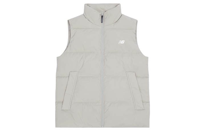 New Balance New Balance Down Vests Unisex Light Khaki Stand Collar Moderate