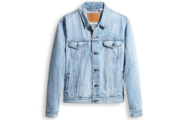 Levis Levis Denim Jackets Men's Blue Lapel Moderate Straight Fit