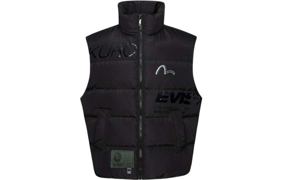 EVISU EVISU Vests Men's Black Stand Collar Moderate Other