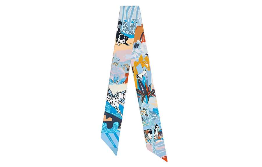 HERMES HERMES Silk Scarves Women's Blue