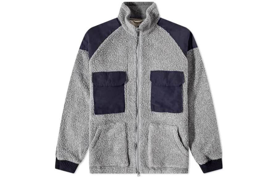 Nanamica Jackets Men's Light Gray Stand Collar Moderate Other