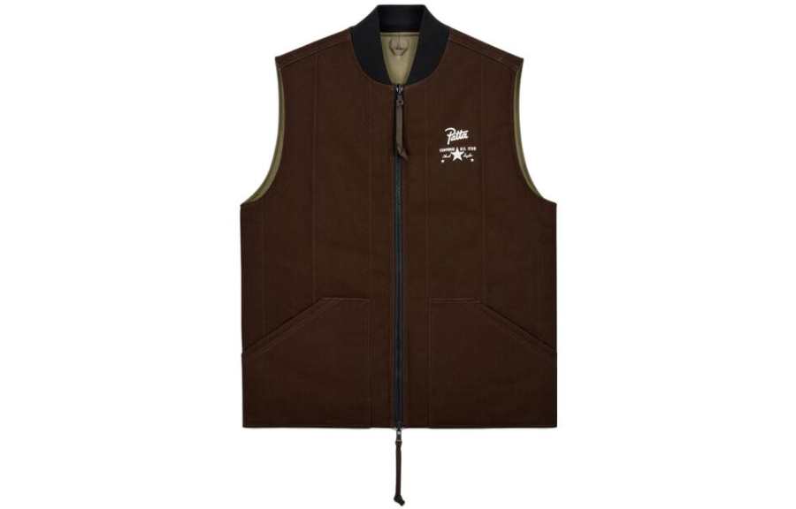 Converse X Patta Converse X Patta Vests Men's Olive Baseball Collar Moderate Workwear