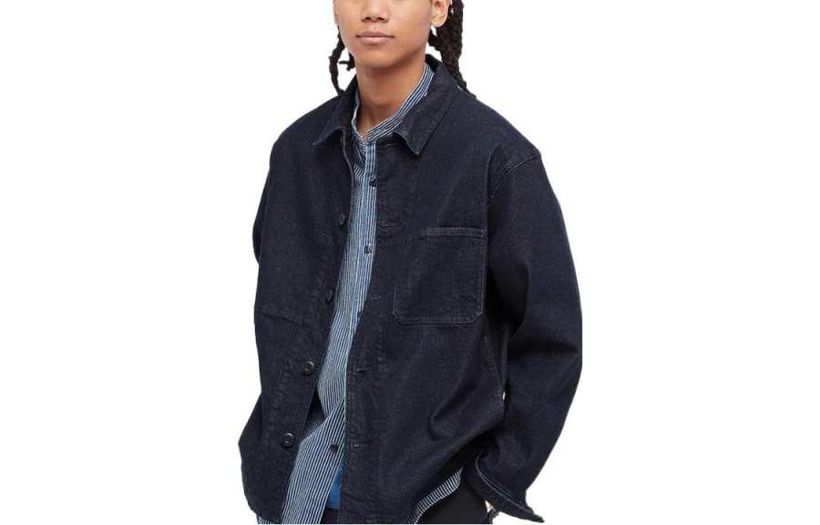 UNIQLO SS22 Denim Jacket Unisex Dark Blue